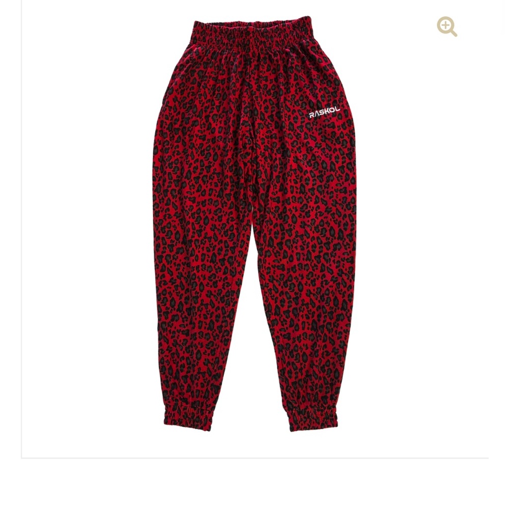 Raskol Apparel SILK DUMP COVER (RED LEOPARD Parachute Pants) XS